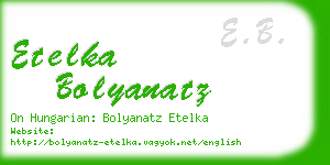 etelka bolyanatz business card